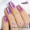 Picture of Double Rhythm 15ML Ice Glass Cat Eye Gel Polish with Magnet Holographic Glitter Shimmer Translucent Sheer Color Salon Soak Off Magnetic Nail at Home (Rose Violet-MC1131)