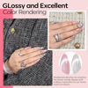 Picture of modelones Cat Eye Gel Nail Polish, 2 PCS 15ML Pink Sliver Holographic 9D Cat Eye Glitter Multichrome Gel Polish Pink Nail Gel Polish with Magnet Soak Off Led Nail Art Gel DIY Salon Gift