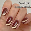 Picture of Double Rhythm 15ML Ice Glass Cat Eye Gel Polish with Magnet Holographic Glitter Shimmer Translucent Sheer Color Salon Soak Off Magnetic Nail at Home (Coffee Brown-MC1126)
