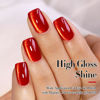 Picture of Double Rhythm 15ML Ice Glass Cat Eye Gel Polish with Magnet Holographic Glitter Shimmer Translucent Sheer Color Salon Soak Off Magnetic Nail at Home (Blood Red-MC1145)