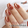 Picture of Double Rhythm 15ML Ice Glass Cat Eye Gel Polish with Magnet Holographic Glitter Shimmer Translucent Sheer Color Salon Soak Off Magnetic Nail at Home (Brown Tan-MC1125)