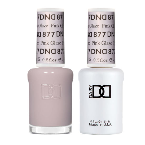 Picture of DND Gel Polish Set, Sheer Collection, UV/LED Gel Polish and Air Dry Nail Lacquer, Matching Chip-Free Polish Duo, 877 Pink Glaze, 0.5 Fl Oz
