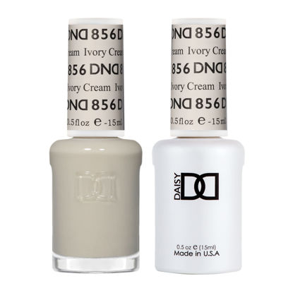 Picture of DND Gel Polish Set, Sheer Collection, UV/LED Gel Polish and Air Dry Nail Lacquer, Matching Chip-Free Polish Duo, 856 Ivory Cream, 0.5 Fl Oz