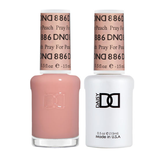 Picture of DND Gel Polish Set, Sheer Collection, UV/LED Gel Polish and Air Dry Nail Lacquer, Matching Chip-Free Polish Duo, 886 Pray For Peach, 0.5 Fl Oz