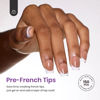 Picture of Beetles Pre-French Tips Gel Nail Tips for Dark Skins- 4 in 1 150 PCS Short Square Brown French Tip Press on Nails Etch X Pre-Primer Base Coat, No File Need Easy False Nail Tips DIY Gift for Women