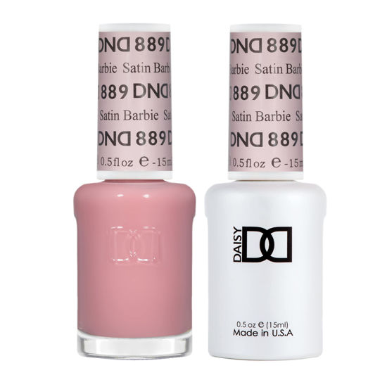 Picture of DND Gel Polish Set, Sheer Collection, UV/LED Gel Polish and Air Dry Nail Lacquer, Matching Chip-Free Polish Duo, 889 Satin Barbie, 0.5 Fl Oz