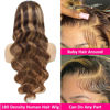 Picture of Pizazz Honey Blonde Lace Front Wigs Human Hair Pre Plucked with Natural Hairline 13x4 Glueless Wigs Human Hair 180 Density 4/27 Highlight Body Wave Lace Frontal Wigs 28 Inch