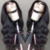 Picture of Pizazz 13x4 HD Lace Front Wigs Human Hair Pre Plucked with Baby Hair 180 Density Brazilian Body Wave Lace Frontal Human Hair Wigs Natural Color (18 Inch)