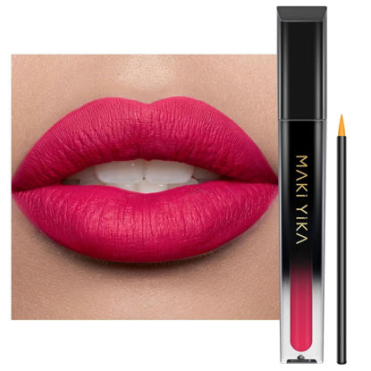Picture of MAKI YIKA Magenta Lipstick for Women Color Stay Long Lasting Lipsticks, No Smudge Matte Liquid Red Lipstick Transferproof Cruelty-Free Lip Color | Magenta