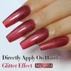 Picture of Double Rhythm Jelly Glass Cat Eye Gel Polish with Magnet 15ML Holographic Glitter Shimmer Translucent Sheer Color Magnetic Nail Polish Salon DIY at Home (Dark Red-MC1054)