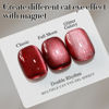 Picture of Double Rhythm Jelly Glass Cat Eye Gel Polish with Magnet 15ML Holographic Glitter Shimmer Translucent Sheer Color Magnetic Nail Polish Salon DIY at Home (Dark Red-MC1054)