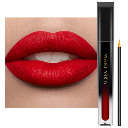 Picture of MAKI YIKA Red Lipstick for Women Color Stay Long Lasting Lipsticks, No Smudge Matte Liquid Lipstick Transferproof Cruelty-Free Lip Color | Flamingo