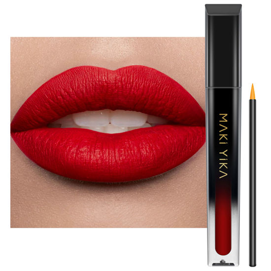Picture of MAKI YIKA Red Lipstick for Women Color Stay Long Lasting Lipsticks, No Smudge Matte Liquid Lipstick Transferproof Cruelty-Free Lip Color | Flamingo