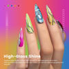 Picture of RARJSM 9D Neon Cat Eye Gel Nail Polish Set 6 Colors Velvet Silver Glitter Bright Orange Blue Red Green Rose Purple Ice Gel Polish with Magnet Stick UV LED Curing Requires Soak Off Home Salon Diy
