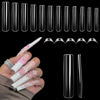 Picture of Luckyfairy XXL Nail Tips Square 504 Pcs 12 Sizes - No C Curve Flat Square Nail Tips Clear 2XL Full Cover Tapered Gel Acrylic Nail Tips False Nails Gelly Tips for Nail Extension Nail Art