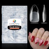 Picture of Short Almond Gel x Tips, 504pcs Almond Nail Tips Gel x Half Matte Short Almond Acrylic Nails Tips for Nail Salon Press On Nails, 12 Sizes Luckyfairy False Nails