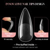 Picture of Luckyfairy Medium Stiletto Nail Tips 504pcs Full Cover Gel x Clear Soft Gel Nail Tips Pre-File Half Matte Stiletto Gel x Nails No C Curve 12 Sizes For Nail Extensions Home Nail Art Salon