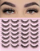 Picture of FARRED Natural Eyelashes Wispy Lashes Short False Eyelash Small Cat Eye Fake Lashes Full Pestañas Sets for MUA and Beginners Daily Makeup (F2 | 7-14mm)