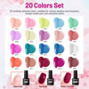 Picture of JODSONE 20 Color Vibrant and High Shine Gel Nail Polish Kit with 3 PCS Base Coat and Matte and Glossy Top Coat