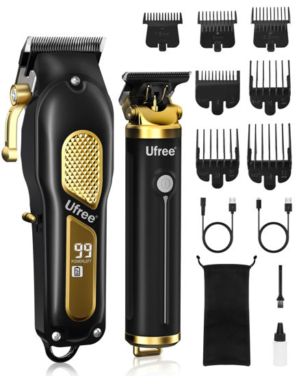 Picture of Ufree Hair Clippers for Men, Professional Clippers and Trimmers Set, Cordless Clippers for Hair Cutting, Beard Trimmer, Barber Clippers, Rechargeable Electric Shaver, Gifts for Men