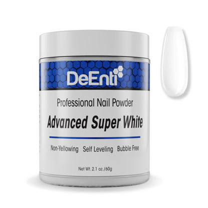 Picture of DeEnti Acrylic Nail Powder, 2oz Bright White Acrylic Powder Dip for Nails, Long Lasting Salon Quality, Bubble Free Professional Nail Powder for Manicure Nail Art, Fake Nails, Nail Carving & Extensions