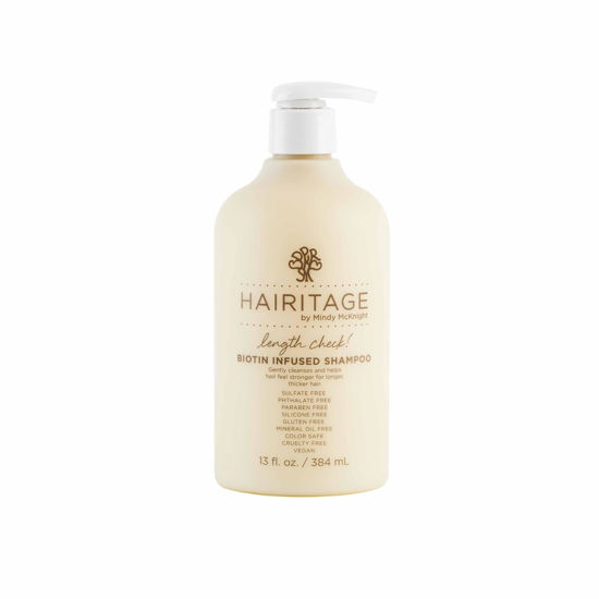 Picture of Hairitage Length Check Biotin Shampoo with Jamaican Black Castor Oil | Thickening + Volumizing | Sulfate Free + Color Safe + Vegan | Hydrating Repair Shampoo for Thinning Hair 13 Fl Oz