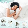 Picture of VECIIR Satin Bonnet Silk Bonnet for Sleeping Women, Ajustable Hair Bonnet for Curly Hair with Tie Band Black