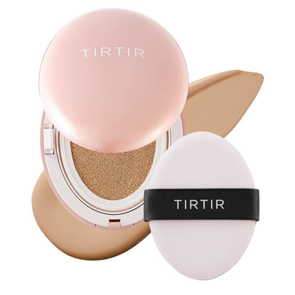 Picture of TIRTIR Mask Fit All Cover Pink Cushion Foundation | High coverage, Velvety Matte Finish, Lightweight, Flawless, Corrects Redness, Korean Cushion (#25N Mocha, Full Size, 0.63 Fl Oz)