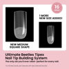 Picture of Beetles Tipex Instant Apex Nail Tips, 192Pcs Medium Square Upgraded Pre-building Pre-Etched Half Matte Gel Nail Tips Thicker Acrylic Nail Strong Full Cover False Nail Extension Building for Flat Nails