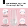 Picture of Beetles Tipex Instant Apex Nail Tips, 192Pcs Medium Square Upgraded Pre-building Pre-Etched Half Matte Gel Nail Tips Thicker Acrylic Nail Strong Full Cover False Nail Extension Building for Flat Nails