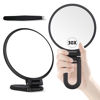 Picture of B Beauty Planet 30X Magnifying Mirror, Hand Mirror with Handle, Double Sided Hand Mirror with 30X/1X Magnification, Essential Travel Mirror, Portable Foldable Makeup Mirror for Precision Makeup Black
