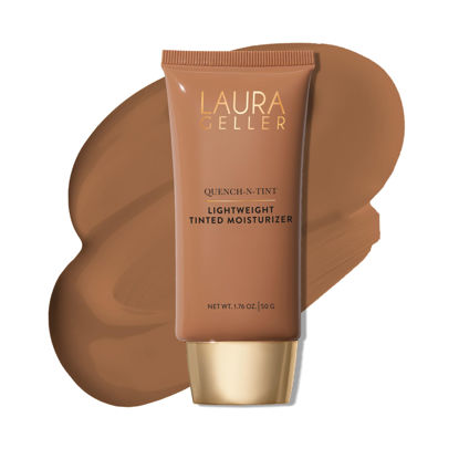 Picture of LAURA GELLER NEW YORK Quench-n-Tint Tinted Moisturizer - Deep - Sheer to Light Buildable Coverage - Natural Glow Finish - Lightweight Formula with Hyaluronic Acid