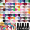 Picture of JODSONE 100 PCS (5 ml each) Gel Nail Polish Kit No Wipe Soak off Base Coat and Matte Glossy Top Coat Gel Polish Collections Gifts for Manicure Lovers