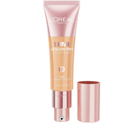 Picture of L’Oréal Paris Lumi Le Glow Skin Tint, Lightweight Water-Based Tinted Serum with Foundation-Like Coverage, Glow Illuminator, Warm 130, 0.85 Fl Oz