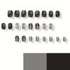Picture of Christmas Press on Nails Short Square Fake Nails with Silver Glitter Design Xmas Tree Glue on Nails Snowflake Stick on Nails Glossy Reusable Winter Nails Gift False Nails for Women Girls Manicure
