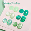 Picture of Born Pretty Jelly Gel Nail Polish, Christmas Glitter Gel Polish, Green Cat Magnetic Eye Gel Nail Polish, Sheer Crystal Transparent Auroras Pearl Nail Manicure 6PCS 7ml