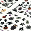 Picture of 24 Sheets Halloween Nail Stickers Pumpkin Ghost Face Nail Decals 3D Self-Adhesive Nail Supplies Spider Web Cat Bat Nail Art Stickers for Acrylic Nails for Women Kids DIY Manicure Decorations