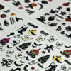 Picture of 24 Sheets Halloween Nail Stickers Pumpkin Ghost Face Nail Decals 3D Self-Adhesive Nail Supplies Spider Web Cat Bat Nail Art Stickers for Acrylic Nails for Women Kids DIY Manicure Decorations