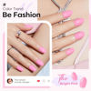 Picture of modelones Short Press on Nails, 32Pcs 16 Sizes Oval Fake Nails Kit Press Ons with Nail Glue, Adhesive Tabs, Nail File, Prep Pad, Manicure Stick, Pink
