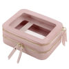 Picture of Prite Double Layer Makeup Bag for Women Portable Clear Makeup Bag Cute Waterproof Travel Cosmetic Bag with Gold Zipper for Car Essentials(Pearlescent Pink)