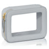 Picture of Prite Clear Makeup Bag Cosmetic Organizer Case Waterproof Travel Toiletry Bag Skincare Pouch with Golden Zipper(Grey)
