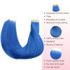 Picture of GOO GOO Tape in Hair Extensions Human Hair, Blue, 18inch 25g 10pcs, Colored Tape ins Human Hair Extensions, Silky&Soft Invisible Tape Ins, Hair Highlighted for Party