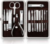 Picture of Utopia Care 15-Set Valentines Day Gifts for Her and Him Manicure Kit Nail Clippers for Men and Women, Manicure Set with Nail Kit, Pedicure Kit Grooming Kit with Luxurious Travel Case - Silver