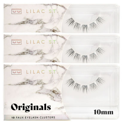 Picture of Lilac St - Originals Natural Faux Eyelash Clusters (10mm, 3 Pack) - Natural Look - DIY Lash Extension Wisps - Lightweight & Lifelike - Lasts 10 Days - Cruelty Free, Vegan, Women Founded - 30 Lashes