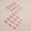 Picture of Hkanlre Bling Coffin Press on Nails Fake Nails Tips Full Cover Medium False Gradient Nails for Women and Girls 24PCS (Coffin pink)