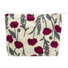 Picture of PAZIMIIK Floral Makeup Bag Large Cotton Zipper Pouch for Purse Travel Canvas Make Up Organizer for Women Cosmetic,Poppy Beige