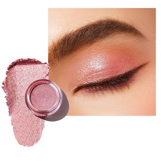Picture of Oulac Pink Cream Eyeshadow also for Highlighter Large Capacity Highly Pigmented Eye Shadow Waterproof &Long Lasting with Moisturizing Formula, Shimmer Glitter Eye Makeup. 6g.(18)