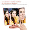 Picture of Flymiro Tri-fold Lighted Vanity Makeup Mirror with 3x/2x Magnification,21 LEDs Light and Touch Screen,180 Degree Free Rotation Countertop Cosmetic Mirror,Travel (Rose Gold)