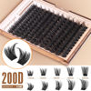 Picture of Geeneiya 200D Fluffy Lash Clusters Kit Thick Lash Extension Kit 10-20mm Wispy Cluster Eyelash Extensions Individual Eyelashes Kit with Waterproof Lash Bond and Seal DIY Lashes Applicator for Beginners