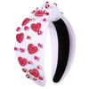 Picture of CEALXHENY Valentine's Day Hair Accessories, Red Pink Rhinestone Heart Headband for Women Fabric, Perfect for Valentine's Day, Anniversary, Dating, Party, Holiday, Wedding, Birthday, Daily